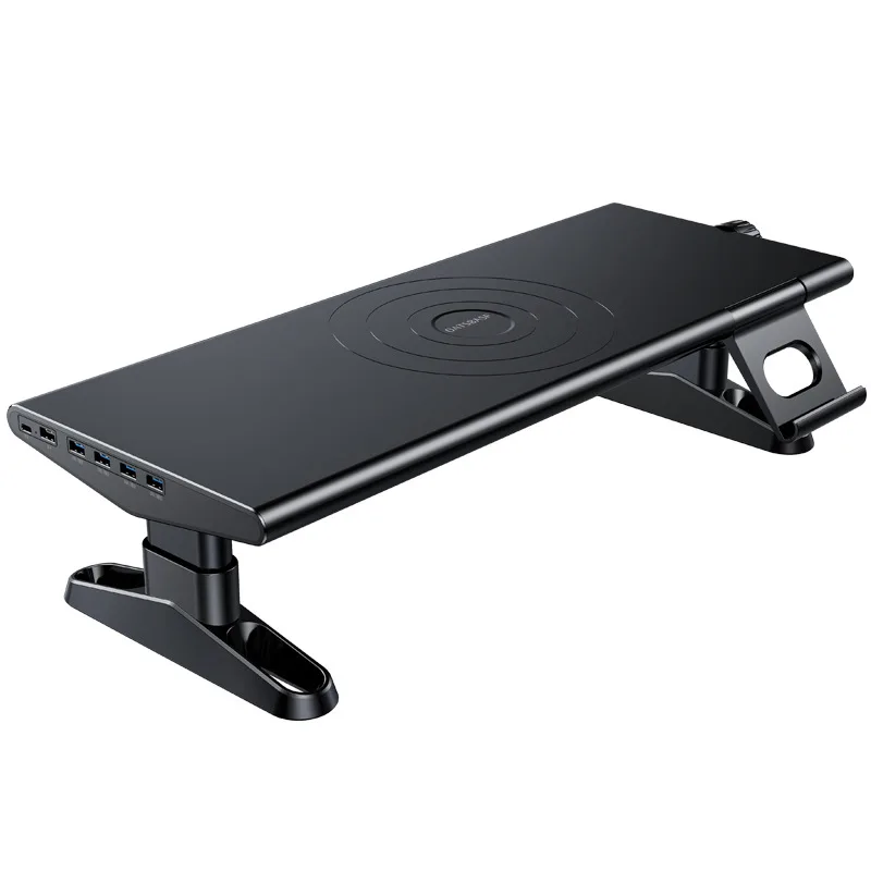 

Fast charging for mobile phones with docking station, liftable for computer monitors, heightening rack for desktop storage racks