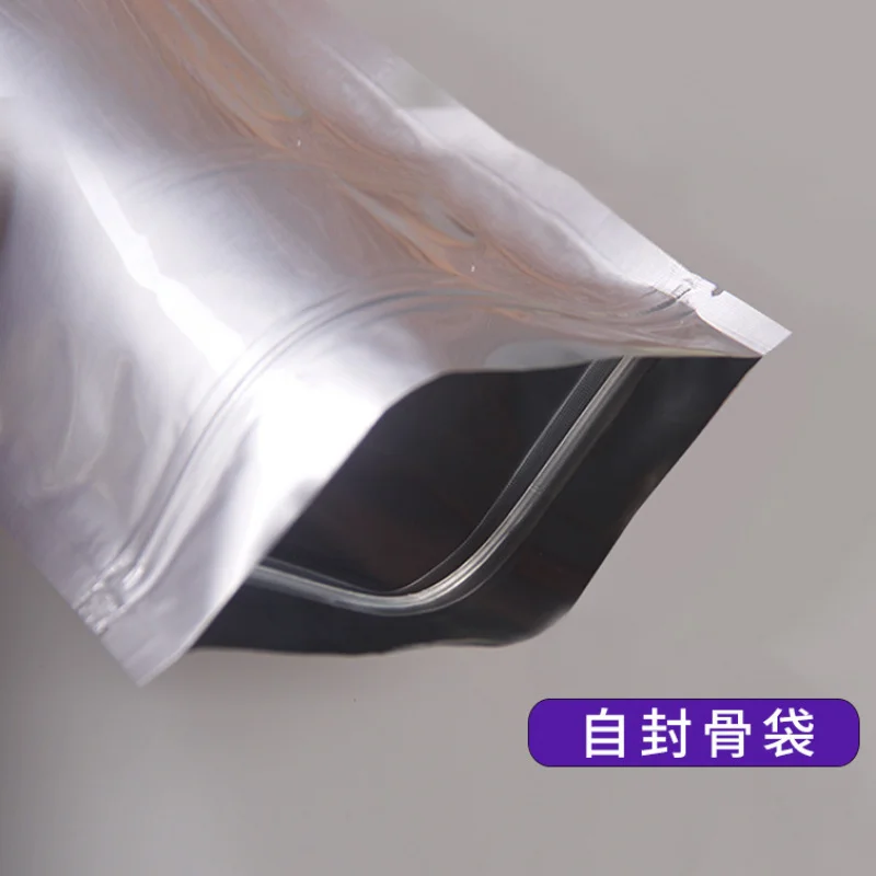 100Pcs Pure Aluminum Foil Vacuum Bag Food Preservation Lightproof Thickened Packaging Shielding Static Bags Ziplock Pouch