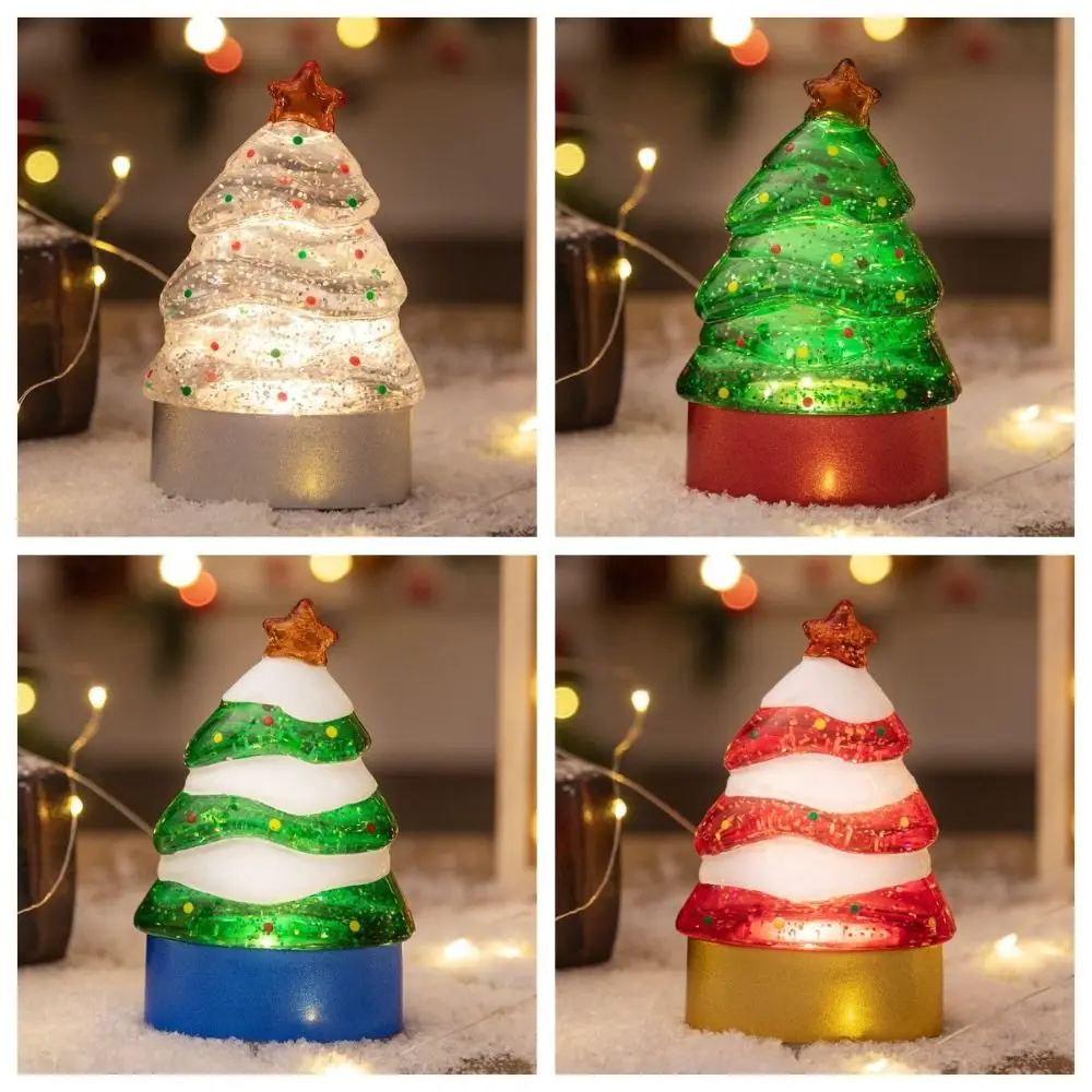 Cartoon Christmas Tree Night Light Creativity Exquisite Desktop Christmas Decor Eye-Caring Crafts Children's Night Lamp New Year