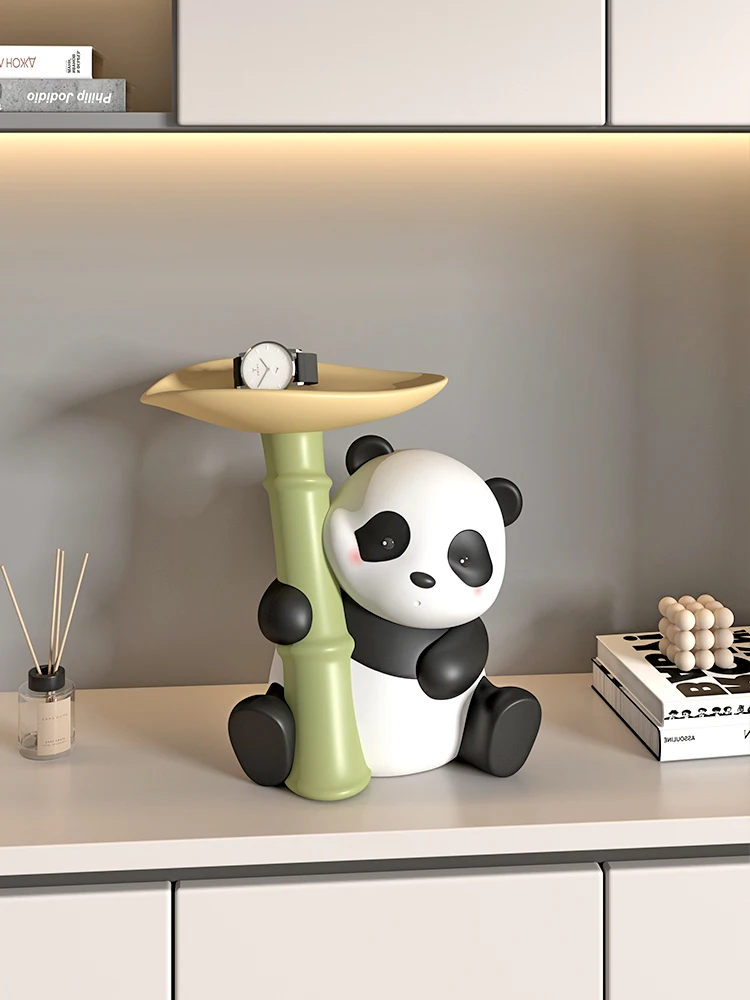 

Panda Entry Decoration Tray Key Storage Warm House Moving Gift Living Room Table Decoration Gift