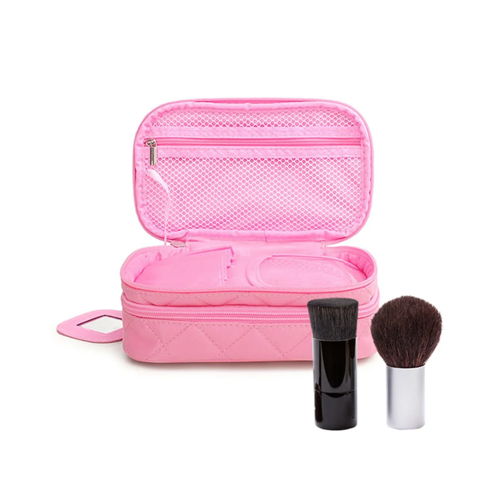 

Organizer Bags for Travel Makeup Cosmetics Traveling Rhombus Pink Small Toiletry