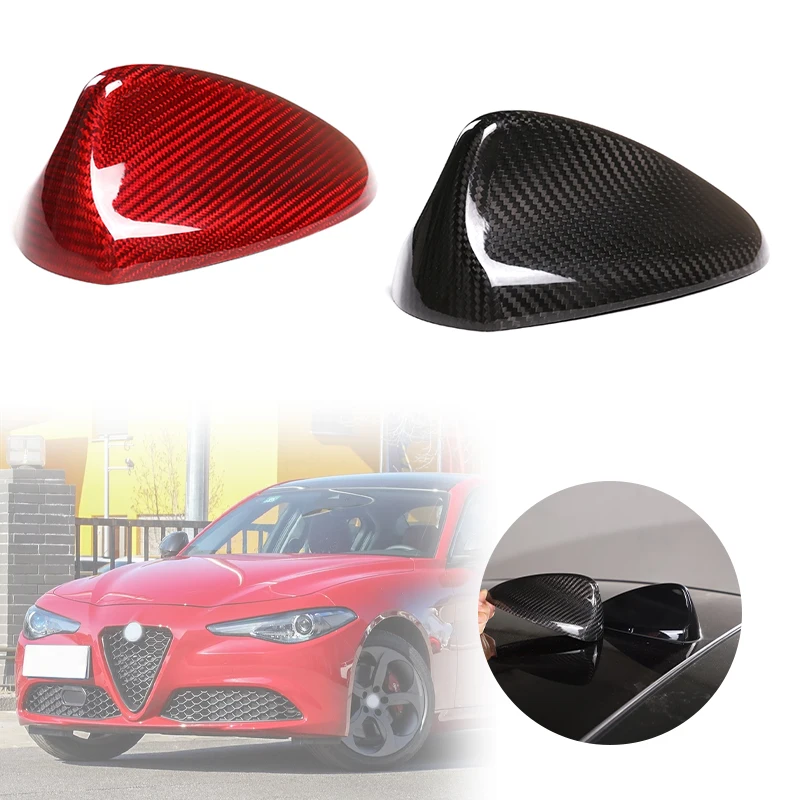 

Real Carbon Fiber Car Shark Fin Antenna Aerials Cover Trim For Alfa Romeo Giulia Stelvio Tonale 2017-2025 Auto Accessories