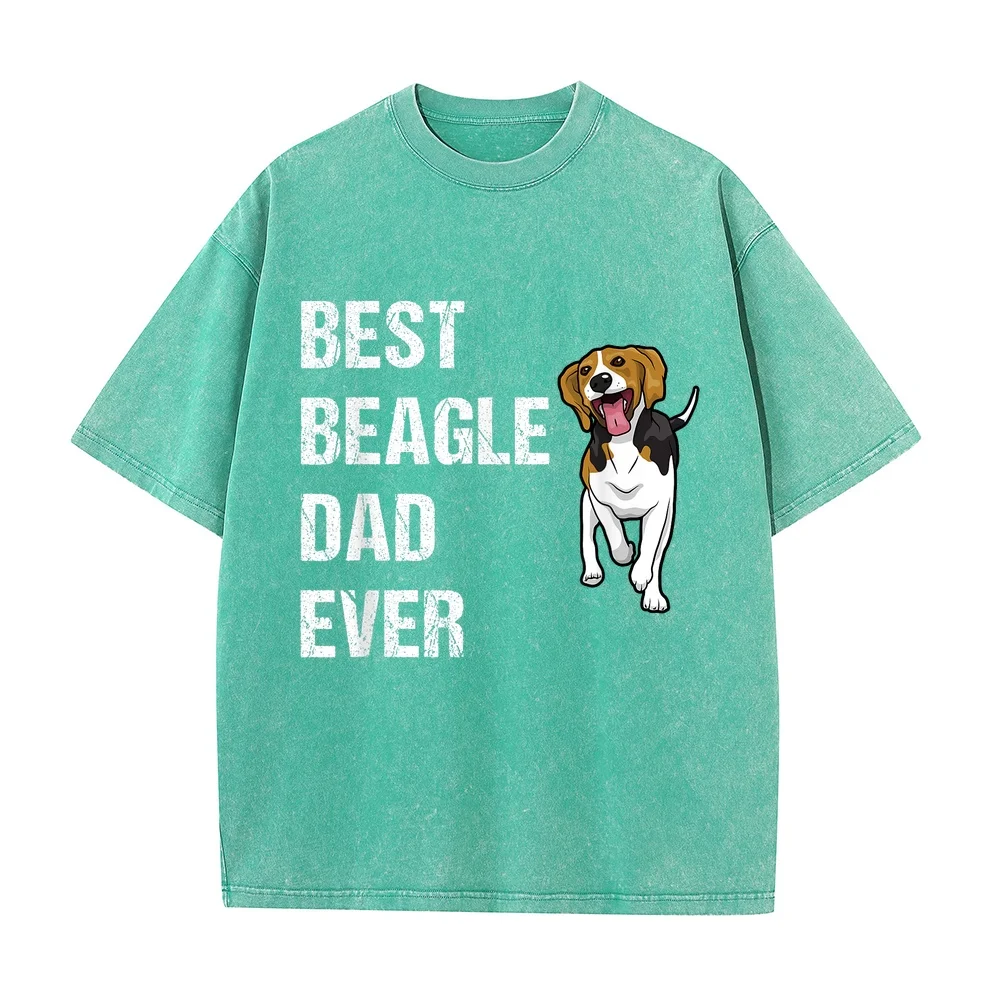 Beagle T-shirt Best Dad Ever Shirt Playeras Para Hombres Daily Summer Round Neck Pet Owner Dog Animal Lover Short Sleeve