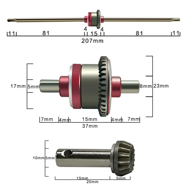 B05C-2X Metall Vorne und Hinten Differential Für Feiyue FY01 FY02 FY03 FY04 FY05 FY06 FY07 FY08 1/12 RC Auto Upgrade Teile