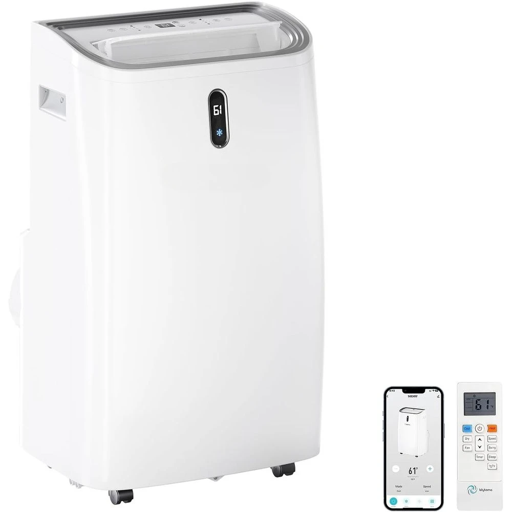 

Luxury WiFi-Enabled 14,000 BTU Portable AC Unit for Rooms up to 700 Sq.Ft: Cooling, Heating, Dehumidifying,Customized