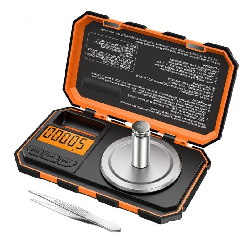 

New 0.001g 50g Mini Digital Scale Jewelry Milligram Scales Portable Kitchen Baking Scale with Calibration Weight