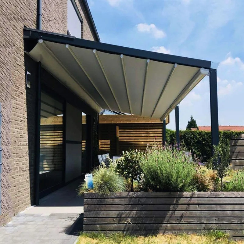 

Защита от солнца, водонепроницаемая ткань из ПВХ, выдвижная крыша для улицы, навес от дождя для балкона, дома, сада, двора, виллы, террасы