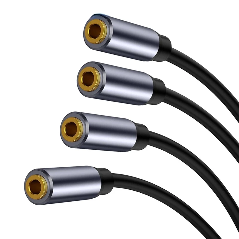 Kabel słuchawkowy 3,5 mm do 3x 3,5 mm Wtyczka interfejsu Przewód Aux Kabel adaptera audio do urządzeń przenośnych z portem 3,5 mm