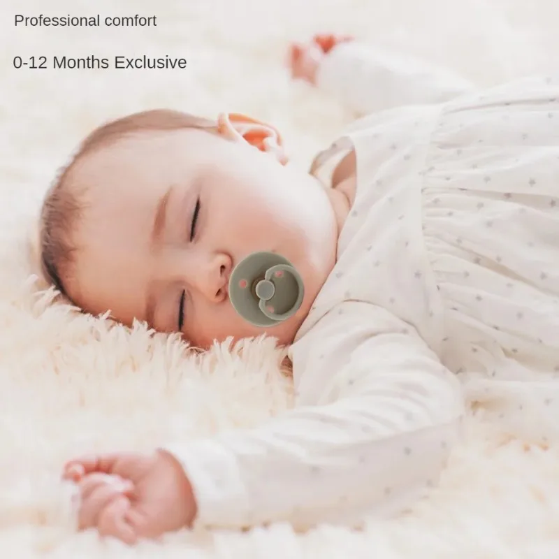 Baby Soothers Two-color Round Head Flat Head Day and Night Bites Food-grade Liquid Silicone Baby Pacifier