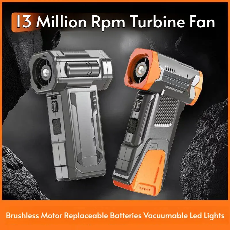 High-speed Handheld Fan for Lighting, Camping, Outdoor Use, 130,000 RPM, for Blowing Dust and Vacuuming