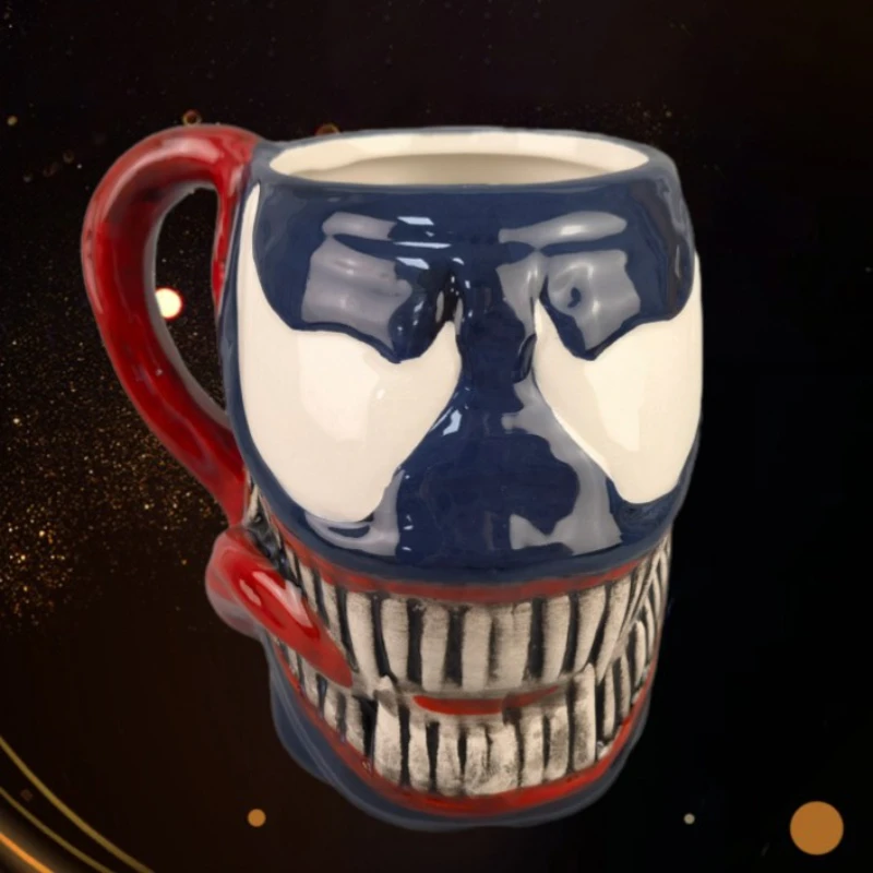 

Popular Marvel Classic Venom Creativity Ceramic Cup Cartoon 3D Relief Fatal Guardian Water Cup Cool Office Coffee Mugs Gift