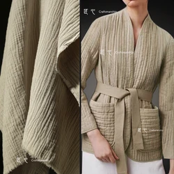 Costume Designer Linen Fabric Ramie Cotton Material Thickening Women's Windbreaker Home Fabric Art Cloth Per Meter Sewing Diy