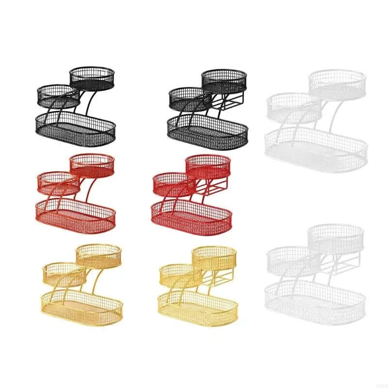 Multitier Iron Fruit Basket Organizers For Kitchens Countertops With Sturdy Rustproof Coating And Spacious Storage Y5GB