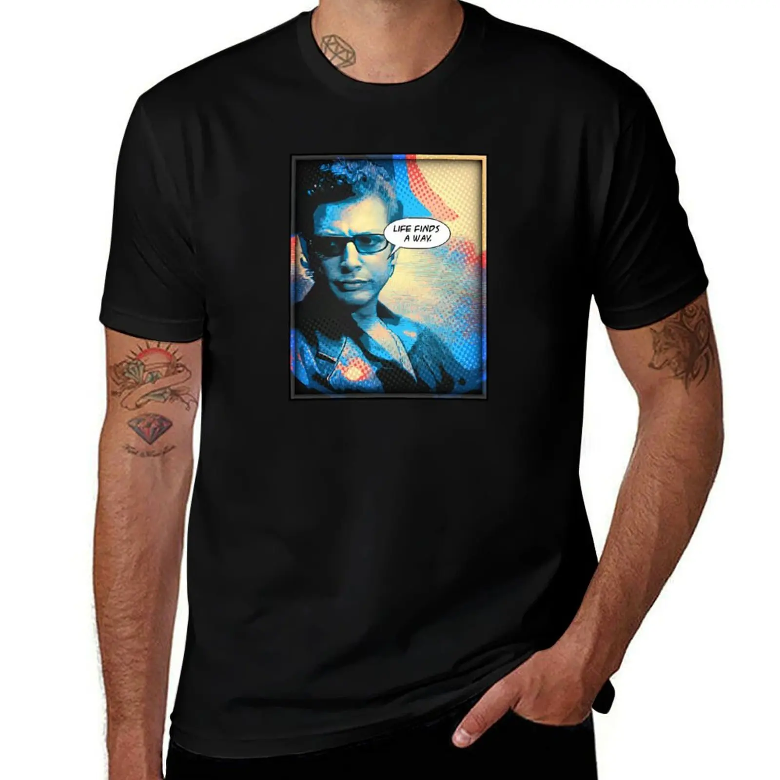 JEFF GOLDBLUM - LIFE FINDS a WAY! T-Shirt Stretch Fabric Comfort T-Shirt