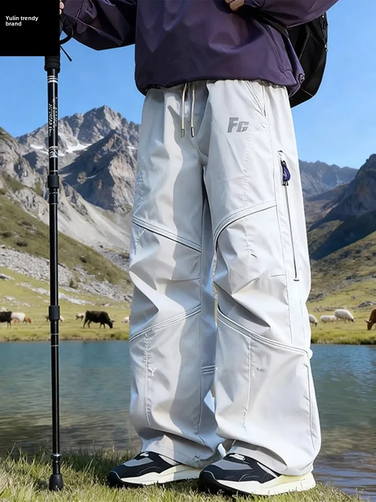 

Американские уличные брюки для активного отдыха на горах, мягкие, для мужчин и женщин, осенне-зимние, с флисовой подкладкой, рабочие, водонепроницаемые, ветрозащитные...