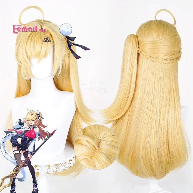 

Парик L-email wig ZZZ Cissia для косплея, 72 см, длинный, золотистый, с хвостом, термостойкий, из синтетических волос, для Хэллоуина и карнавала