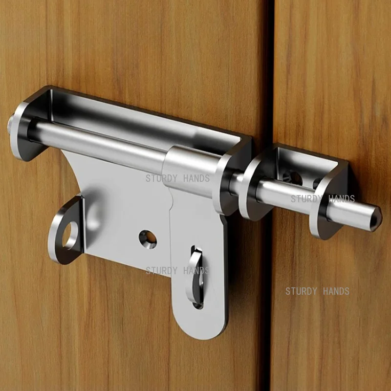 1 Set Stainless Steel Door Buckle Anti Theft Security Door Lock Buckle Hardware Accessories Door Lock Latch Screw Installation