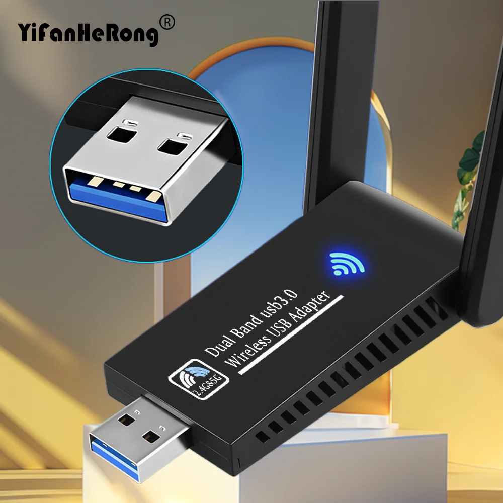 

Двухдиапазонный 2,4 ГГц 5,8 ГГц 1300 Мбит/с USB Wi-Fi адаптер USB 3.0 Wi-Fi приемник беспроводная сетевая карта адаптер антенна