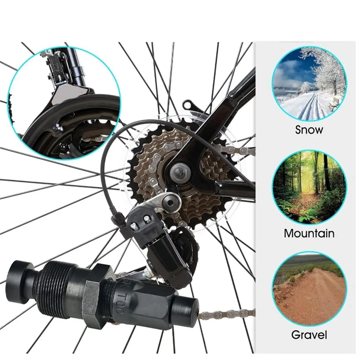 (SPOR) CWP-7 Compact Crank Puller, Bicycle Disc Brake Pad Straightener, Chain Tool, Pedal Wrench, Crank Puller