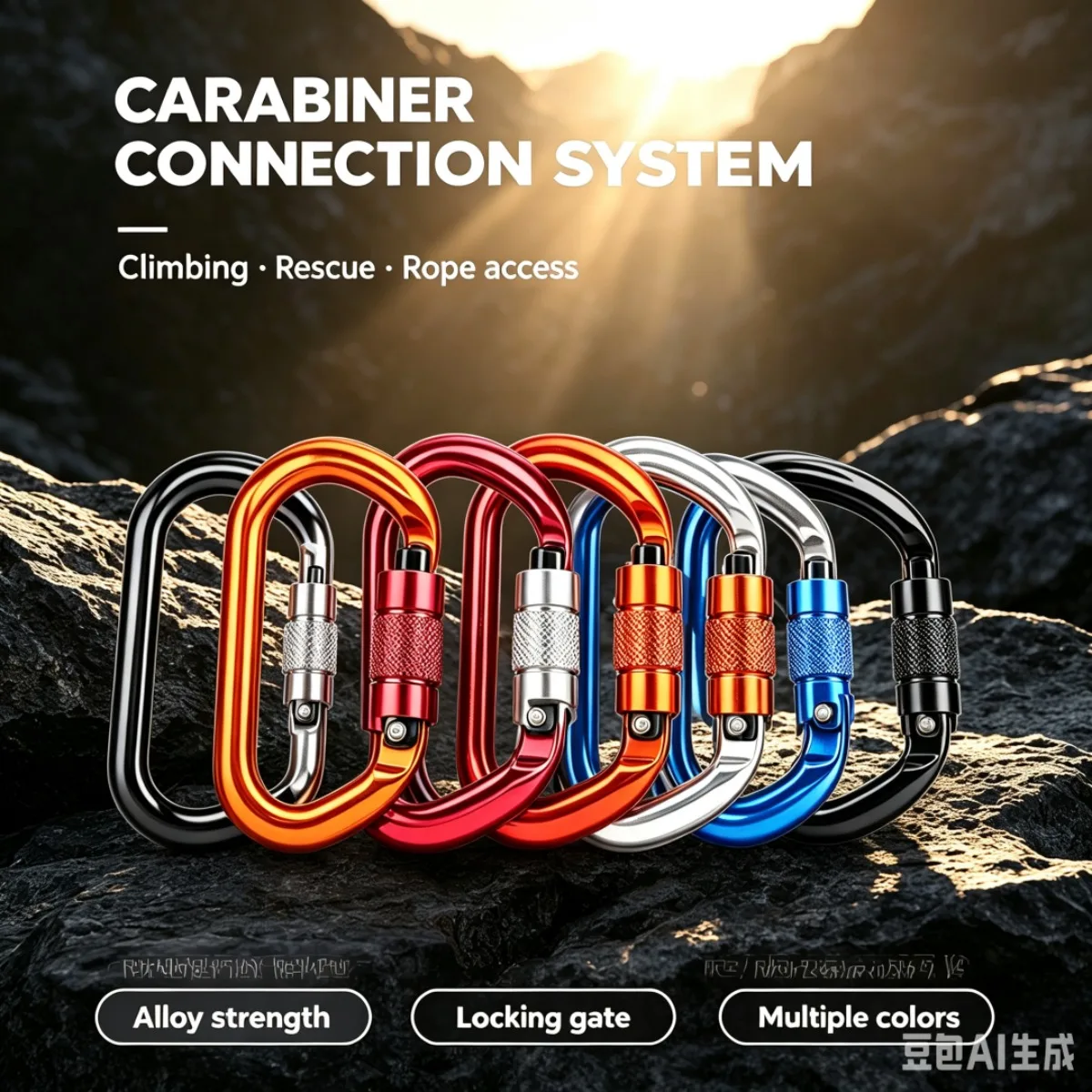 1PC Aluminum Alloy Carabiner Safety Buckle Keychain with Lock Climbing Button D-shape Carabiner Camping Hiking Hook Multi Colors