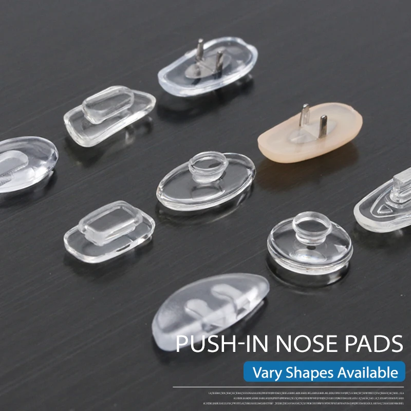 Eyeglasses Nose Pads Oval Pushin Nose Pieces Push in Soft Silicone Slide in Nose Pads Nosepads for Eye Glasses Sunglasses