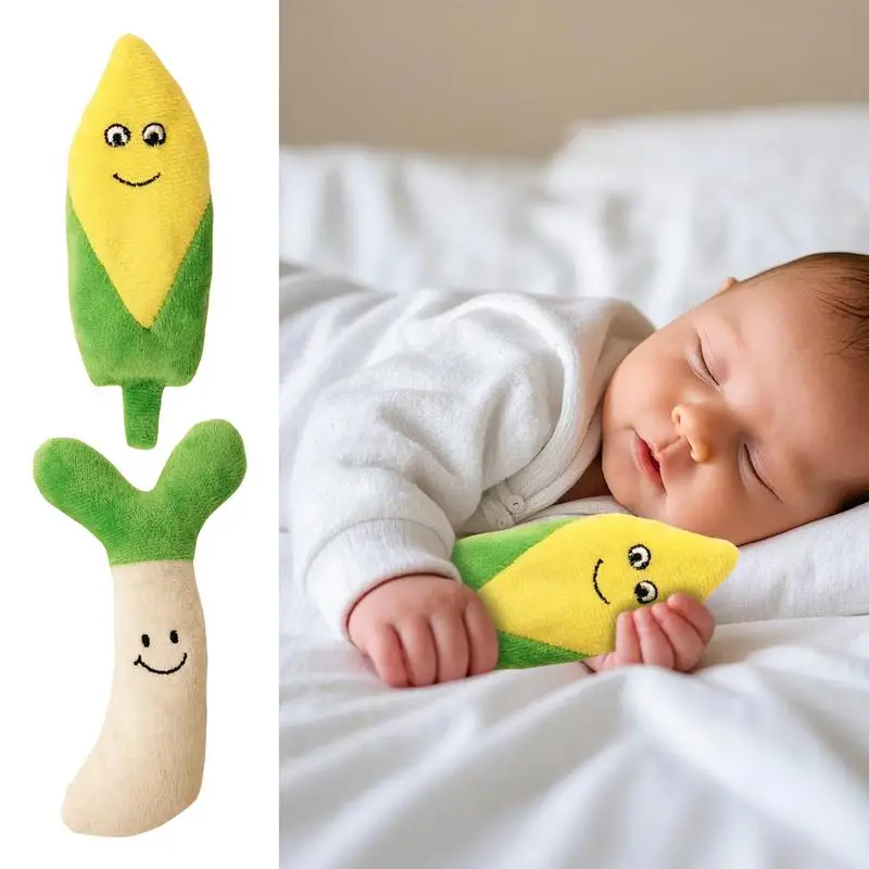 Soothing Baby Toy For Sleep Soft Plush Corn Stuffed Calming Bean Sprout Washable Cuddly Interactive Sensory Cozy For Car Seat