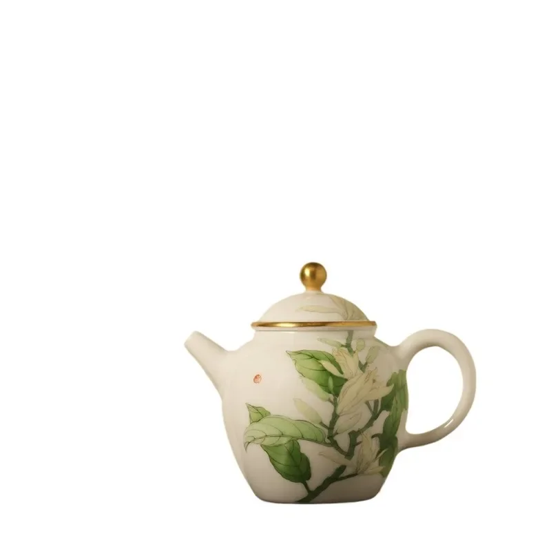 Jingdezhen hand-painted enamel Magnolia pot, master cup, fragrant cup, tea set