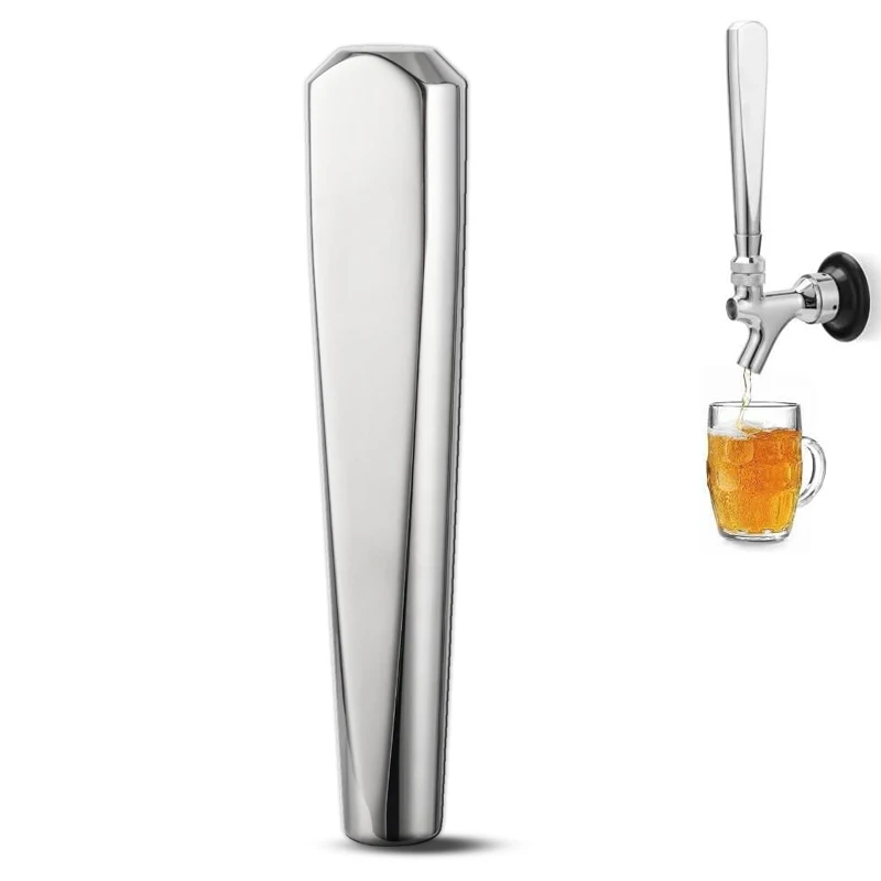 Large Beer Tap Handle,304 Stainless Steel Kegerator Tap Handles Use for Beer Tower, Draft Beer Keg Faucet Handle Bar Accessories