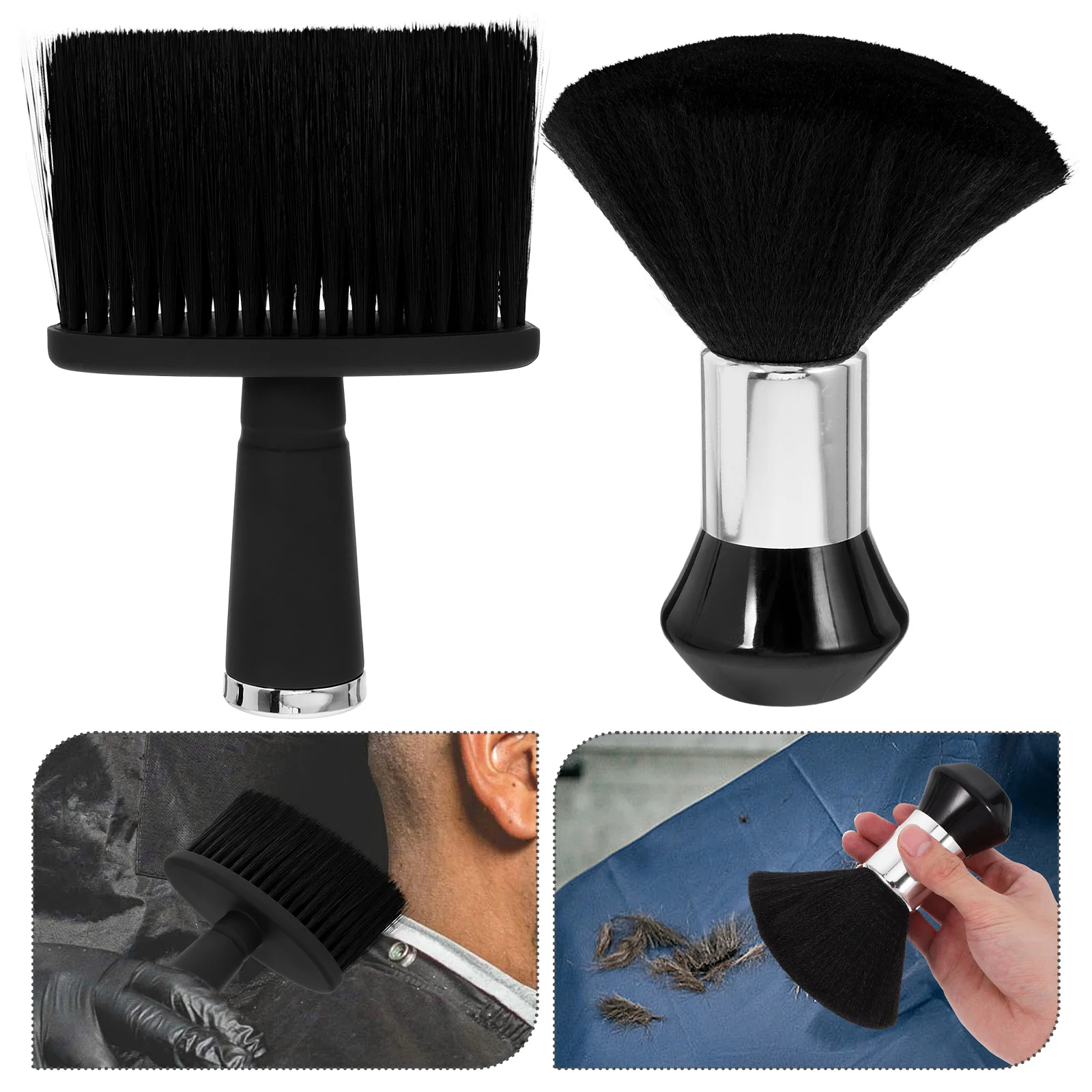 

2 Pcs Barber Hair Brush Neck Duster Manual Shaving Hairbrush Male Hairdressing Salon