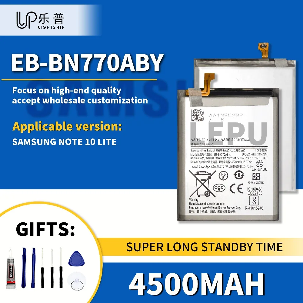 

Аккумулятор для телефона EB-BN770ABY, 4500 мАч, оригинальный аккумулятор SAM ПРИМЕЧАНИЕ 10 литий, высококачественный сменный аккумулятор для SAM ПРИМЕЧАНИЕ 10 литий