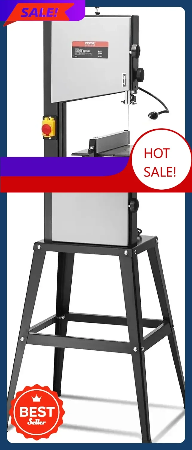 

BestsellerBand Saw with Stand, 10-Inch, 560 & 1100 RPM Two-Speed Benchtop Bandsaw, 370W 1/2HP Motor