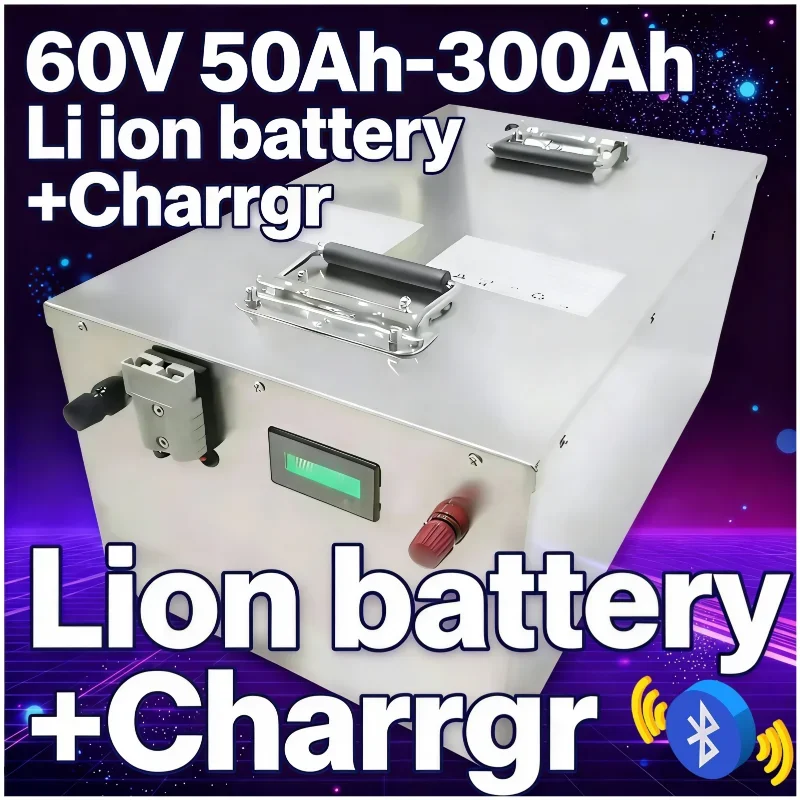 

60V Li-ion Battery 50Ah-300Ah | Bluetooth Enabled Deep Cycle Battery for Golf Cart Tractor RV Heavy Duty Vehicles - Fast Charge