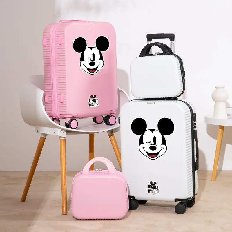 Disney New Mouse 20 Inch Cabin Rolling Luggage Women Cartoon Zipper Luggage ABS+PC Large capacity Travel Suitcase Set Universal