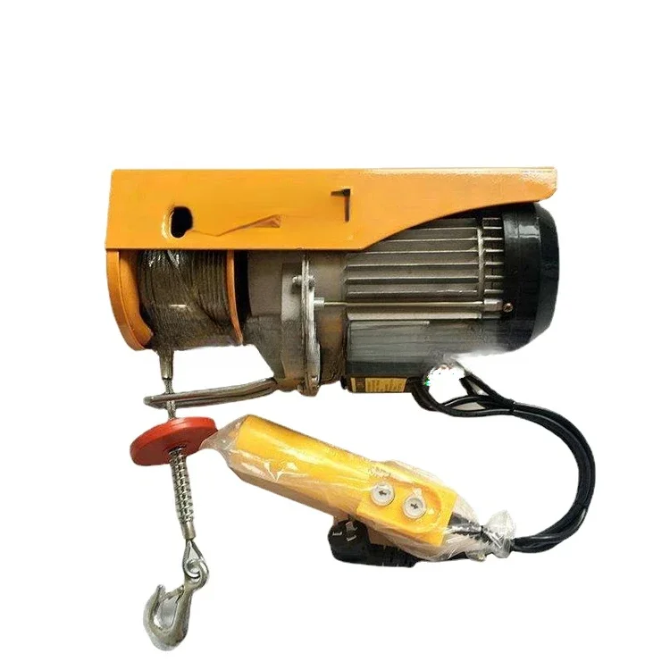 Fixed Hook Mini Electric Wire Rope Hoist 100kg 200kg Electric Micro Winch 110v 220v