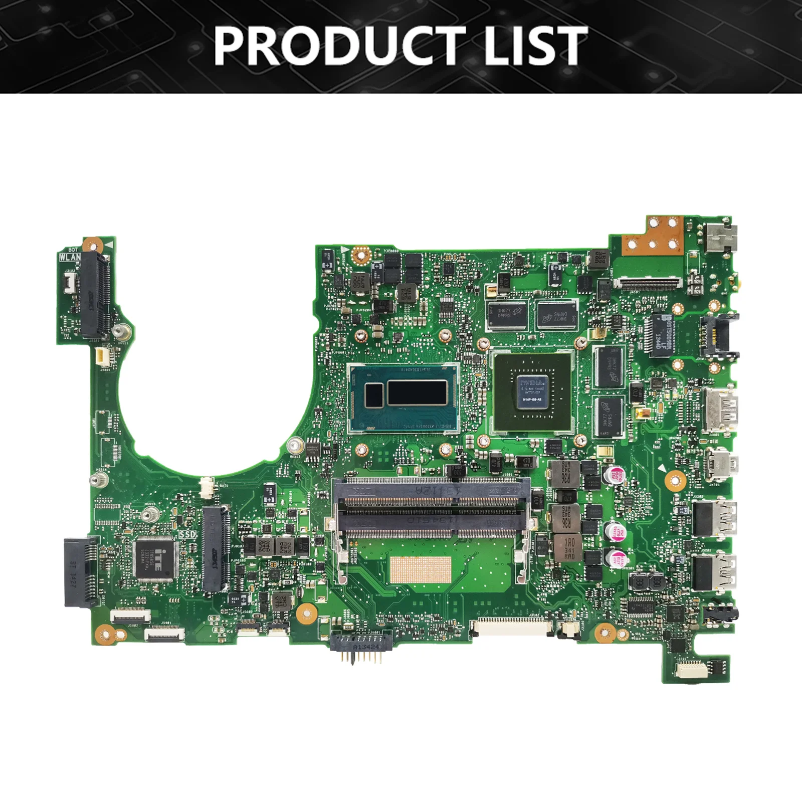 N550LF Notebook Mainboard For ASUS N550LF N550L Q550LF Q550L Laptop Motherboard I5-4200U I7-4500U CPU GT745M 2G TEST OK