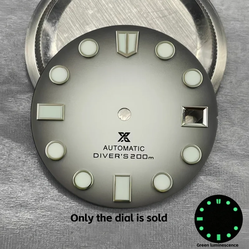 28,5 mm S-Markierung für japanisches NH35/NH36-Uhrwerk, grün leuchtend, Einzeldatum, Zubehör zur Modifikation des Zifferblatts