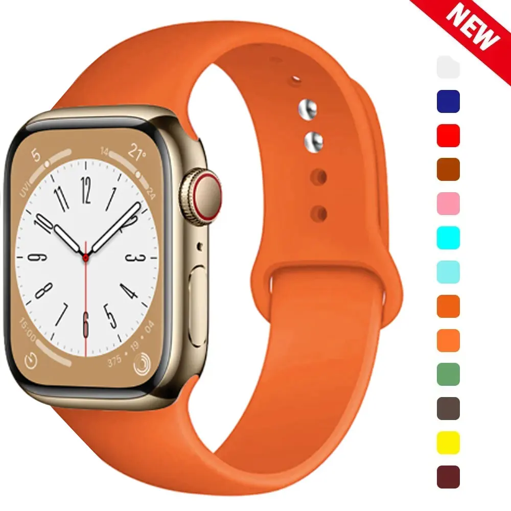 Strap For Apple Watch Bands Ultra 2 49mm 44mm 45mm 40mm 41mm 42-38mm sport band Silicone bracelet iwatch series 8 7 6 5 4 3 SE 9