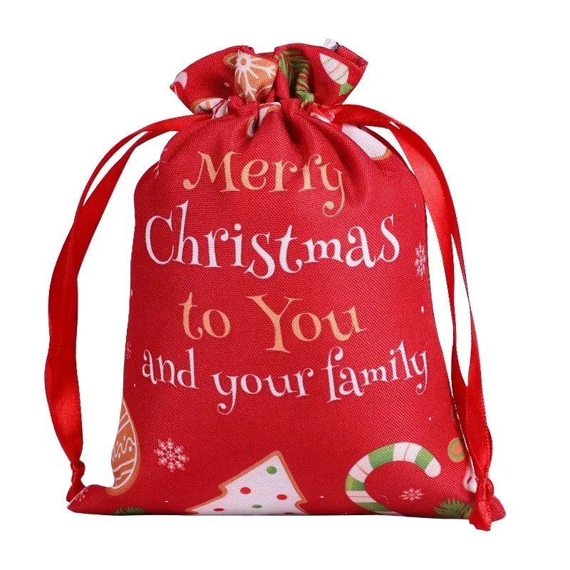 2024 Christmas Gift Bag Cartoon Santa Cluas Snowflake Xmas Tree Candy Drawstring Bag Merry Christmas Decor Gift Packaging Bag