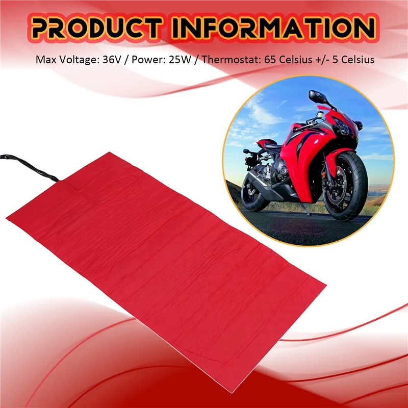 

Classic-25W 12V Universal Motorcycle ATV Seat Heated Cushion Winter Warmer Waterproof Pad Heating Pad Mat