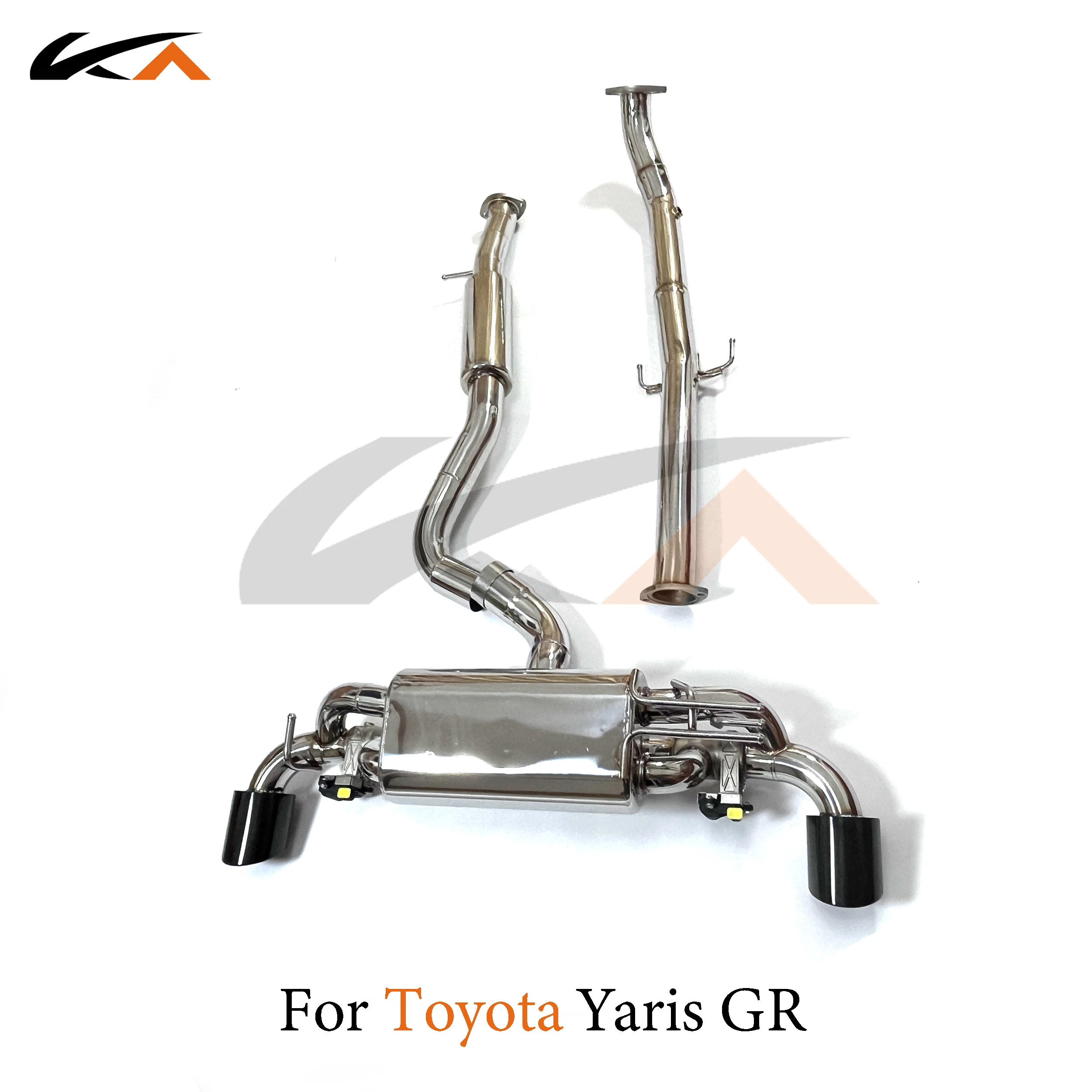 KA Tuning exhaust system stainless catback for Toyota Yaris GR 1.6T rear section performance muffler valve