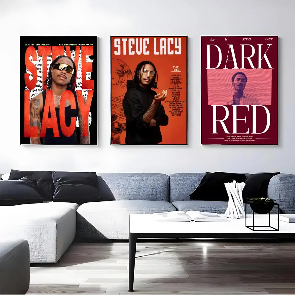 Singer Steve Lacy Poster Self-adhesive Art Waterproof Paper Sticker Coffee House Bar Room Wall Decor