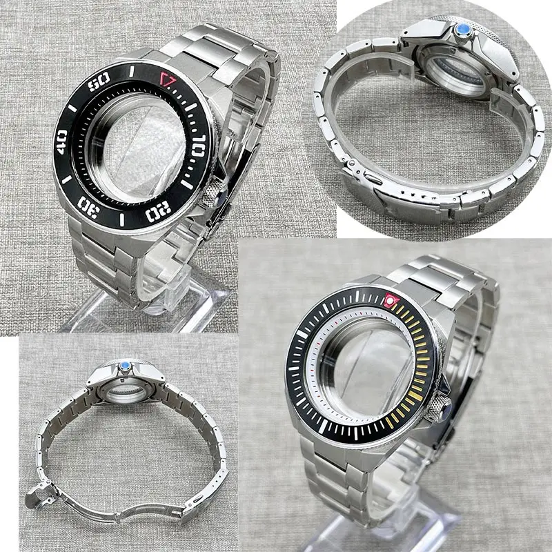 

44mm NH35 Case King Samurai Case With Steel Watch Band Fits NH35 NH36 7S 4R Japan Movement 28.5mm Dial Modification Samurai Case