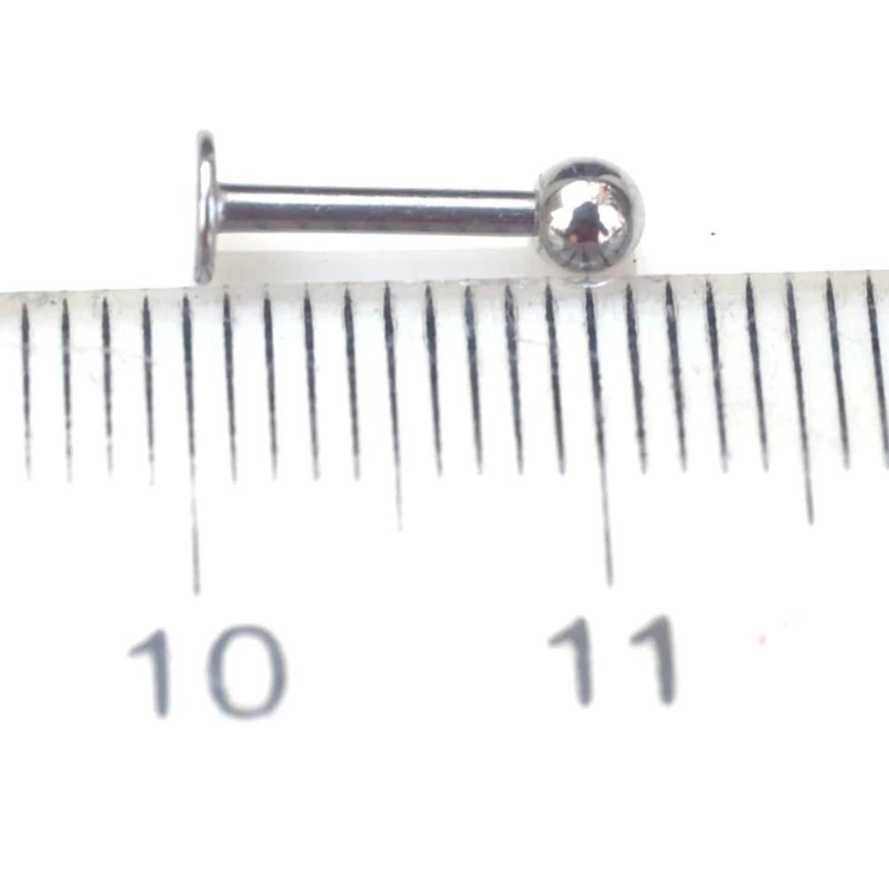 10pcs Silver Tongue Ring Set, Body Piercing