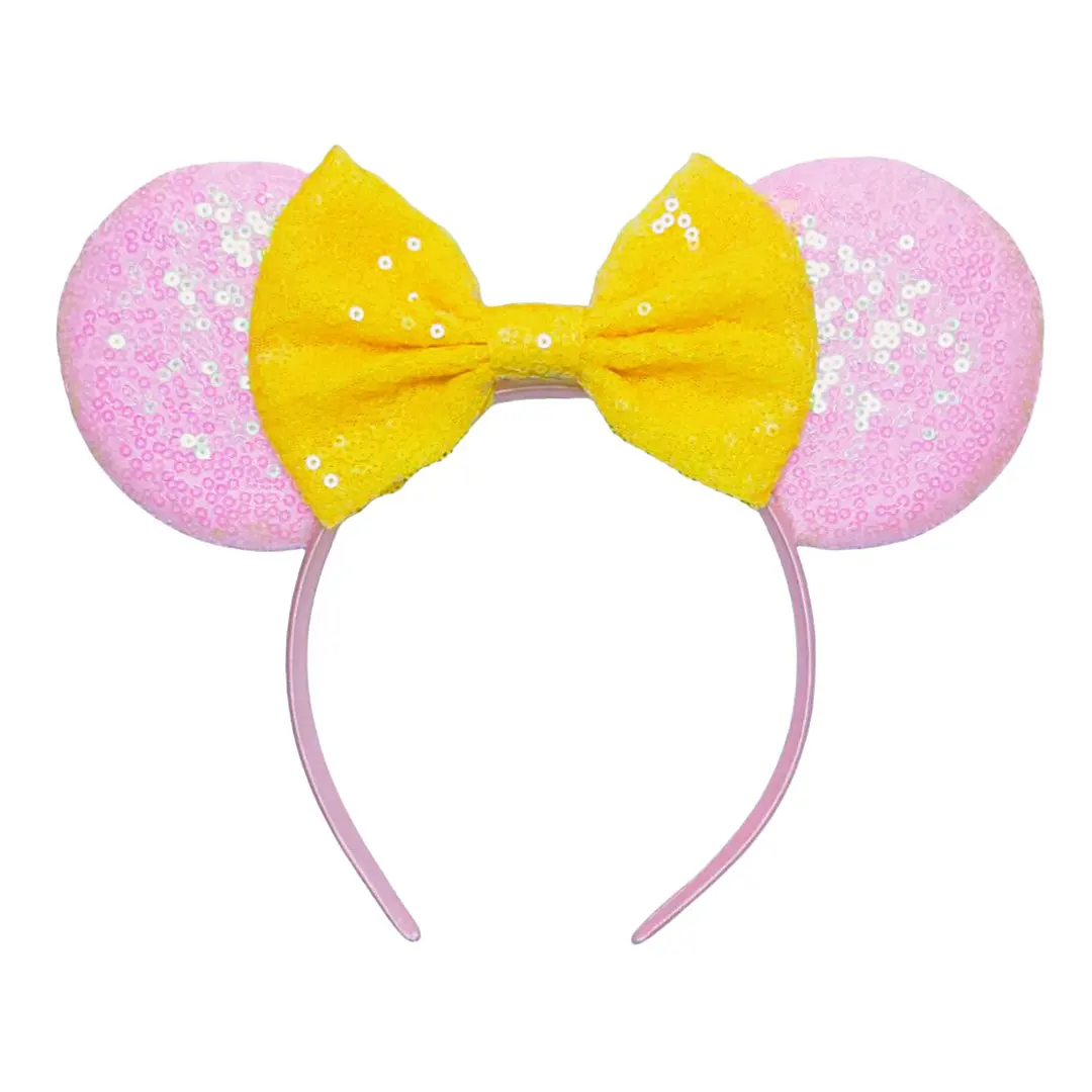 9.5 cm Big Size Pink Pattern Mouse Ears Headband For Girls 5\