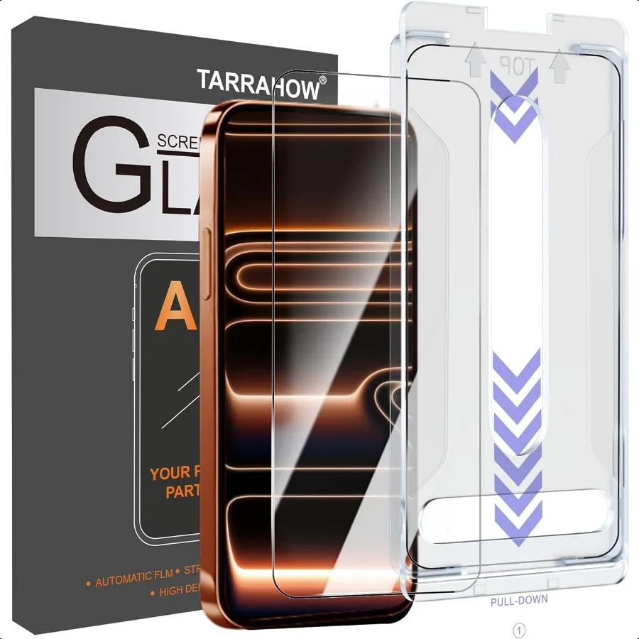 Paquete de 2 protectores de pantalla antirreflectantes para iPhone 17 Pro Max [6,9 pulgadas] grado militar 9H cobertura de borde completo vidrio templado AR