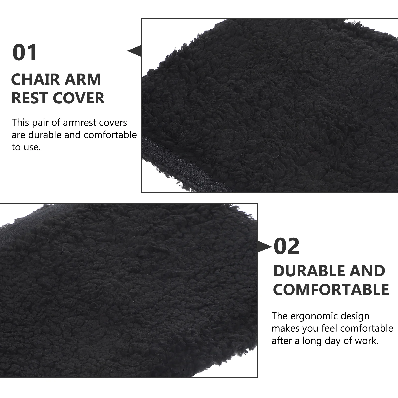 

1Pair Thickened Sherpa Chair Handle Cover Comfortable Armrest Pads for Office Gaming Work Chair Protective Covers