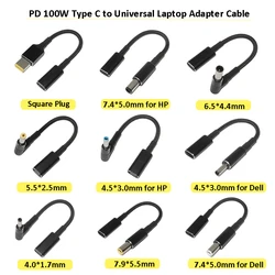 PD 100W Type C to Universal Notebook Adapter Cable DC Jack Usb C Laptop Charging Cable Cord for Asus Lenovo Hp Dell Connector