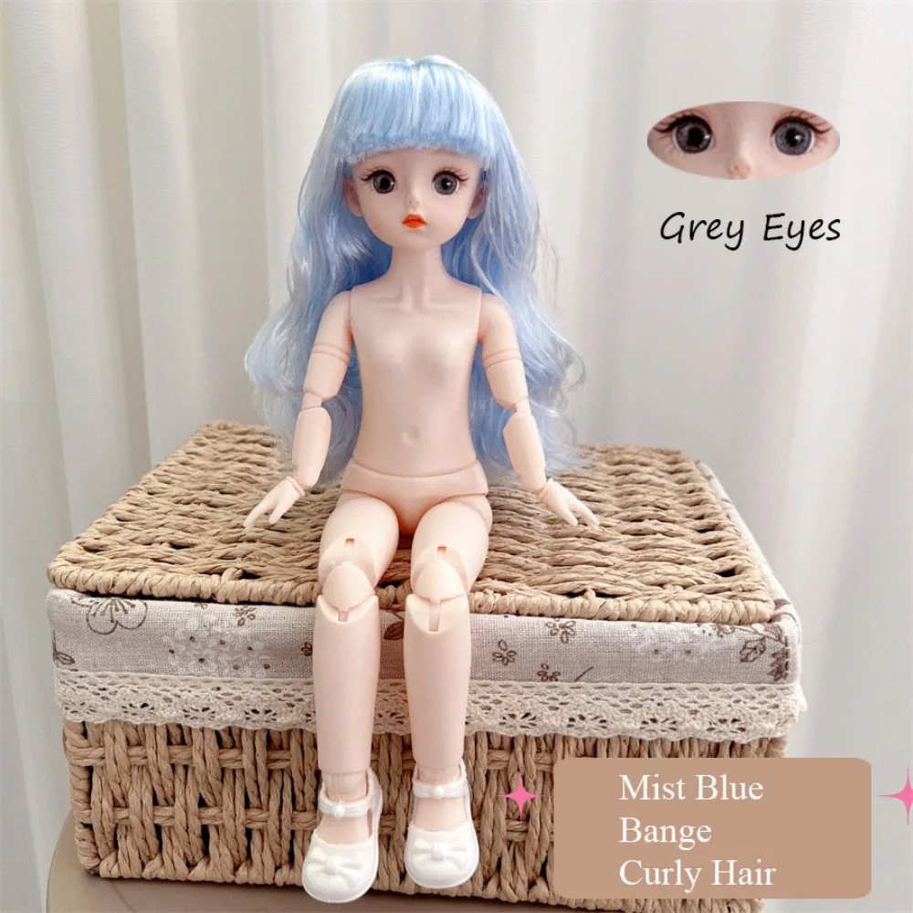 

Removable Joints 1/6 3D Movable Joint Doll Body Beautiful DIY Nude 30cm Joints Doll Curly Hair 3D Doll Head with Hair Kids
