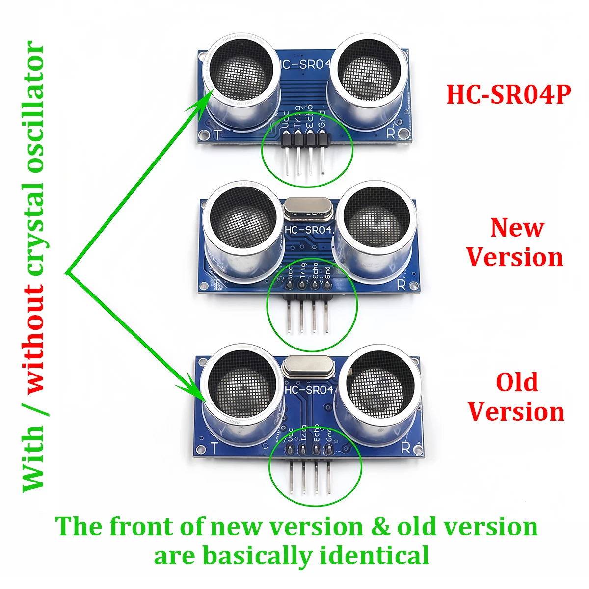Ultrasonic Sensor HC-SR04 HCSR04P HC SR04+ to World Ultrasonic Wave Detector Ranging Module HCSR04 Distance Sensor for Arduino