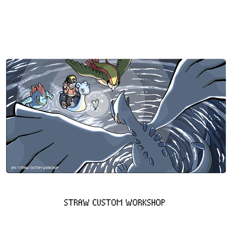 

PTCG серебряное перо Lugia золото и серебро Lapras DIY аниме игра резиновый коврик для карт коврик для мыши коврик для клавиатуры 580*300*2 мм